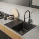 Мойка MIXLINE ML-GM26 с крылом  ультра-черная (344) 580*470*190мм NEW (552087)