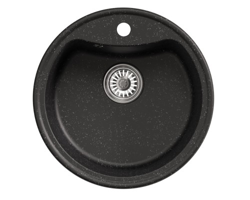 Мойка MIXLINE ML-GM09 круглая, черная (308), 510 мм (глуб. чаши 190) NEW (551797)