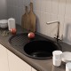 Мойка MIXLINE ML-GM16 овальная с крылом, черная 730*460*180мм (551926)