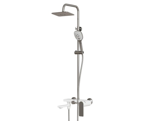 Душевая система MIXLINE ML33-06 "City White" (смеситель 35К с изл+лейка 3поз.+душ.шланг+тропич.душ.) (553216) Душевая система MIXLINE ML33-06 "City White" (смеситель 35К с изл+лейка 3поз.+душ.шланг+тропич.душ.) (553216)
