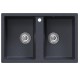 Мойка MIXLINE ML-GM23 двухчашевая антрацит (343) 770*500*190мм NEW (552044)