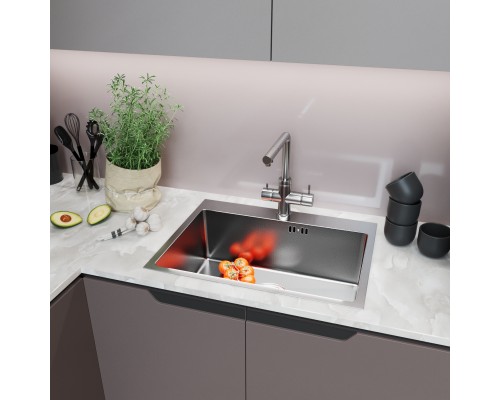 Кухонная мойка 60х45 вып 3 1/2 MIXLINE PRO 22см с сифоном сатин НАНО (552932) Кухонная мойка 60х45 вып 3 1/2 MIXLINE PRO 22см с сифоном сатин НАНО (552932)
