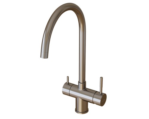 Смеситель для кухни 35k MIXLINE MLSS-0326 трубчатый излив, подкл.к фильтру, САТИН (553824)