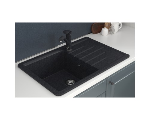 Мойка MIXLINE ML-GMS07 СТАНДАРТ с крылом, черный, 750*495*190мм (551115)