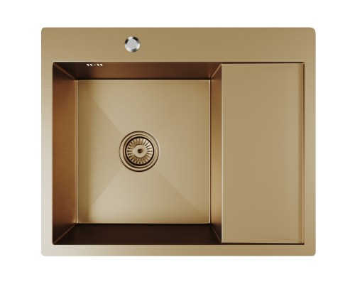 Кухонная мойка 60х50  лев. вып 3 1/2  MIXLINE PRO 20см с сифоном бронза (552925)