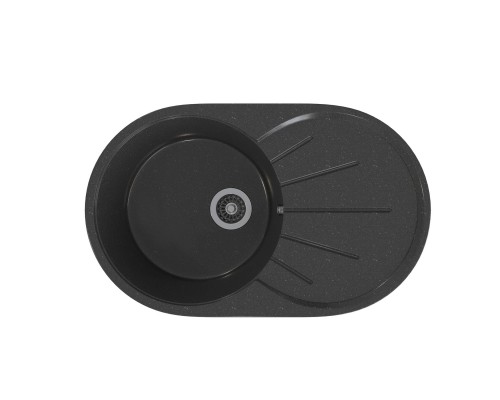 Мойка MIXLINE ML-GMS05 СТАНДАРТ овальная с крылом, черный, 735*455*170мм (551108)