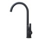 Смеситель для кухни 35k MIXLINE ML23-032 "Round Black" высокий излив боковая ручка (550749)