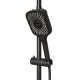 Душевая система MIXLINE ML34-06 "Solo Black" (смеситель 35К с изл+лейка 3поз.+душ.шланг+тропич.душ.) (553217)