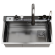 Мойка настол.монтаж MIXLINE PRO 75х46 (ч граф) сиф+доз+смес+кол+д/р+о/с (554164)