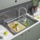 Кухонная мойка 75х46 вып 3 1/2 MIXLINE PRO 21,5см с сиф.ч.граф+доз+смесит+кол+д/р+о/с (552104)