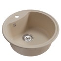 Мойкa MIXLINE ML-GM09 круглая, бежевая  510 мм глуб. чаши 190 (551800)