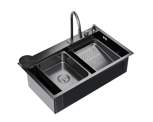 Кухонная мойка 75х46 вып 3 1/2 MIXLINE PRO 21,5см с сиф.ч.граф+доз+смесит+кол+д/р+о/с (552104) Кухонная мойка 75х46 вып 3 1/2 MIXLINE PRO 21,5см с сиф.ч.граф+доз+смесит+кол+д/р+о/с (552104)