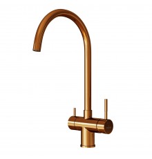 Смеситель для кухни 35k MIXLINE MLSS-0326BR трубчатый излив, подкл.к фильтру, БРОНЗА (553829)