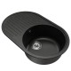 Мойка MIXLINE ML-GM16 овальная с крылом, черная 730*460*180мм (551926)