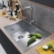 Кухонная мойка 60х50  лев. вып 3 1/2  MIXLINE PRO 20см с сифоном сатин (551875)