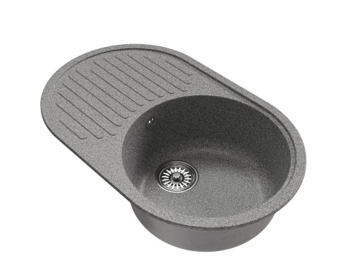 Мойка MIXLINE ML-GM16 овальная с крылом  темно-серая (309) 730*460*180мм NEW (551927)