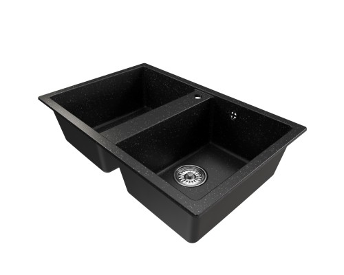 Мойка MIXLINE ML-GM23 двухчашевая  черная (308) 770*500*190мм NEW (552037)