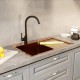 Кухонная мойка 78х50 лев. вып 3 1/2 MIXLINE PRO 20см с сифоном бронза (552921)