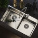 Мойка MIXLINE настольный монтаж 72х40 (3,0) 2-х чашева вып 3 1/2, 22см с сифоном сатин PRO (547240)
