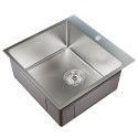 Кухонная мойка 50х50  вып 3 1/2  MIXLINE PRO 20см с сифоном сатин НАНО (552930)