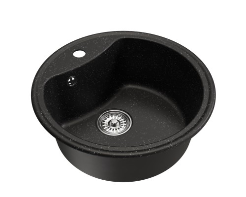 Мойка MIXLINE ML-GM09 круглая, черная (308), 510 мм (глуб. чаши 190) NEW (551797)