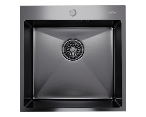 Мойка MIXLINE настольный монтаж 50х50 (3,0) вып 3 1/2, 20см с сифоном черный графит PRO (547230) Мойка MIXLINE настольный монтаж 50х50 (3,0) вып 3 1/2, 20см с сифоном черный графит PRO (547230)
