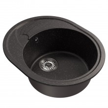 Мойка MIXLINE ML-GM17 овальная с крылом  черная (308) 580*470*180мм NEW (551938)
