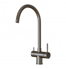 Смеситель для кухни 35k MIXLINE MLSS-0326BL трубчатый излив, подкл.к фильтру, ЧЕРНЫЙ ГРАФИТ (553826)