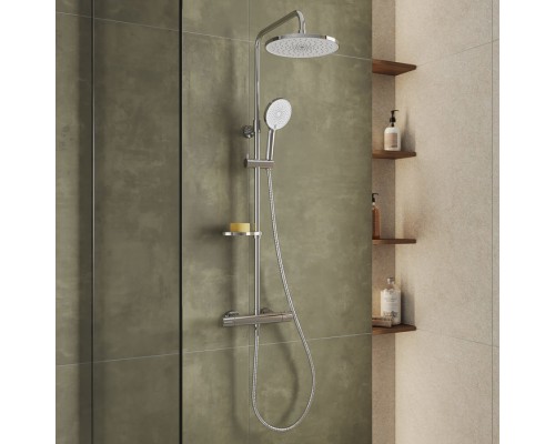 Смеситель термостатический для душа со стойкой и тропической лейкой Milardo Ideal Spa (ILSSBTHM89) Смеситель термостатический для душа со стойкой и тропической лейкой Milardo Ideal Spa (ILSSBTHM89)