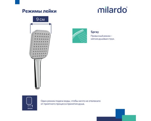 Лейка для душа Milardo 1F Ideal Spa (ILS1FCSM18)