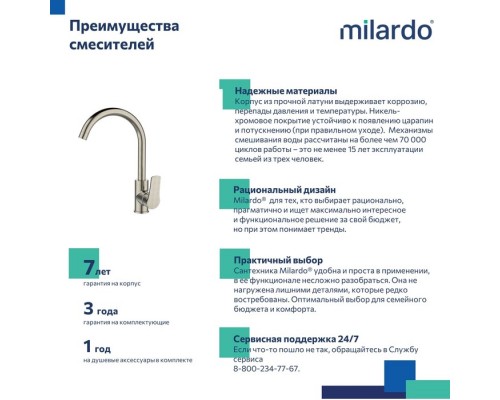 Смеситель для кухни Milardo Meal (M01BNJ0M05) Смеситель для кухни Milardo Meal (M01BNJ0M05)
