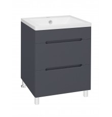 Тумба Runo Парма 60 2 ящика графит под умывальник Omega 60 (00-00001454)