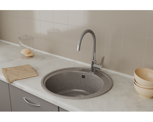 Смеситель для кухонной мойки с гибким изливом RUSH Siple (SI7335-60Grey) Смеситель для кухонной мойки с гибким изливом RUSH Siple (SI7335-60Grey)