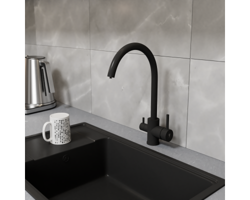Смеситель для кухонной мойки с фильтром RUSH (SUS9035-37Black) Смеситель для кухонной мойки с фильтром RUSH (SUS9035-37Black)