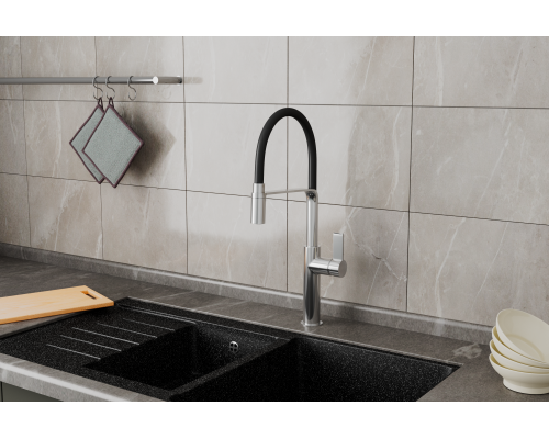 Смеситель для кухонной мойки с гибким изливом RUSH (MS9035-35Black) Смеситель для кухонной мойки с гибким изливом RUSH (MS9035-35Black)