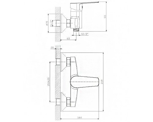 Смеситель для душа Rossinka S (S35-41)