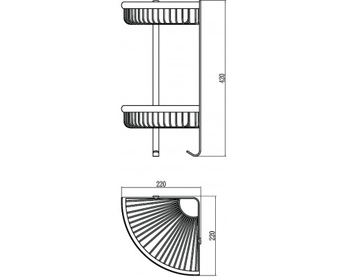 Полка решетка угловая двойная Savol S-L5854-2