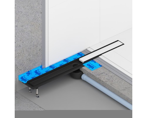 Душевой лоток TIMO Drain System 800 с двусторонней панелью "plate" под плитку, Чёрный (DS230208/03) Душевой лоток TIMO Drain System 800 с двусторонней панелью "plate" под плитку, Чёрный (DS230208/03)