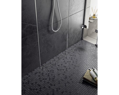 Душевой лоток TIMO Drain System 700 с двусторонней панелью "plate" под плитку, Хром (DS230207/00)