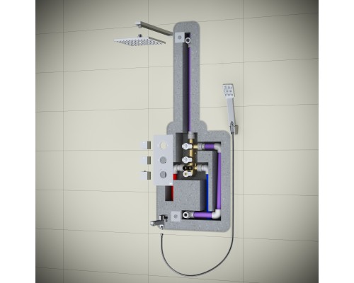 Душевая система встроенная с термостатом Timo Tetra-thermo черный (SX-0179/03SM)