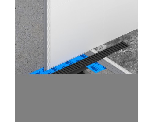 Душевой лоток TIMO Drain System 600 с вставкой "lines", Чёрный (DS230106/03)