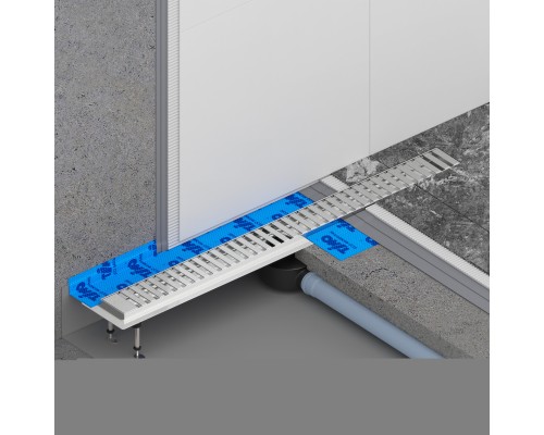 Душевой лоток TIMO Drain System 800 с вставкой "lines", Сатин (DS230108/01)