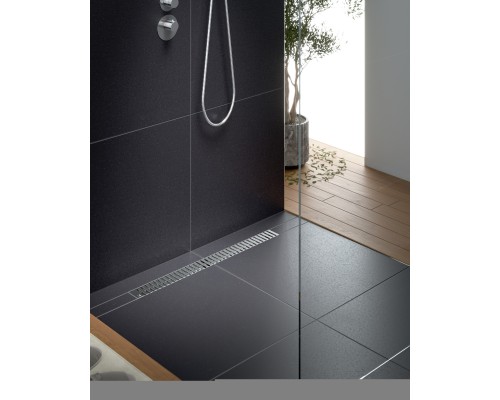 Душевой лоток TIMO Drain System 800 с вставкой "lines", Сатин (DS230108/01)