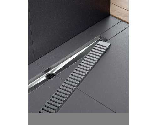 Душевой лоток TIMO Drain System 800 с вставкой "lines", Сатин (DS230108/01)