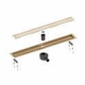 Душевой лоток TIMO Drain System 700 с вставкой "lines", Золото матовое (DS230107/17) Душевой лоток TIMO Drain System 700 с вставкой "lines", Золото матовое (DS230107/17)