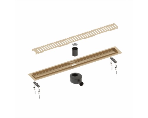 Душевой лоток TIMO Drain System 900 с вставкой "lines", Золото матовое (DS230109/17) Душевой лоток TIMO Drain System 900 с вставкой "lines", Золото матовое (DS230109/17)