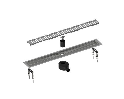 Душевой лоток TIMO Drain System 800 с вставкой "lines", Сатин (DS230108/01)
