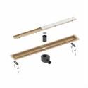 Душевой лоток TIMO Drain System 900 с двусторонней панелью "plate" под плитку, Золото матовое (DS230209/17) Душевой лоток TIMO Drain System 900 с двусторонней панелью "plate" под плитку, Золото матовое (DS230209/17)