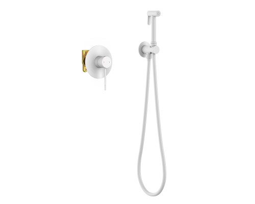Смеситель встроенный с гигиеническим душем Timo Saona белый матовый )2389/16SM) Смеситель встроенный с гигиеническим душем Timo Saona белый матовый )2389/16SM)