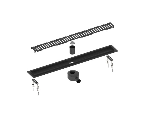 Душевой лоток TIMO Drain System 600 с вставкой "lines", Чёрный (DS230106/03)